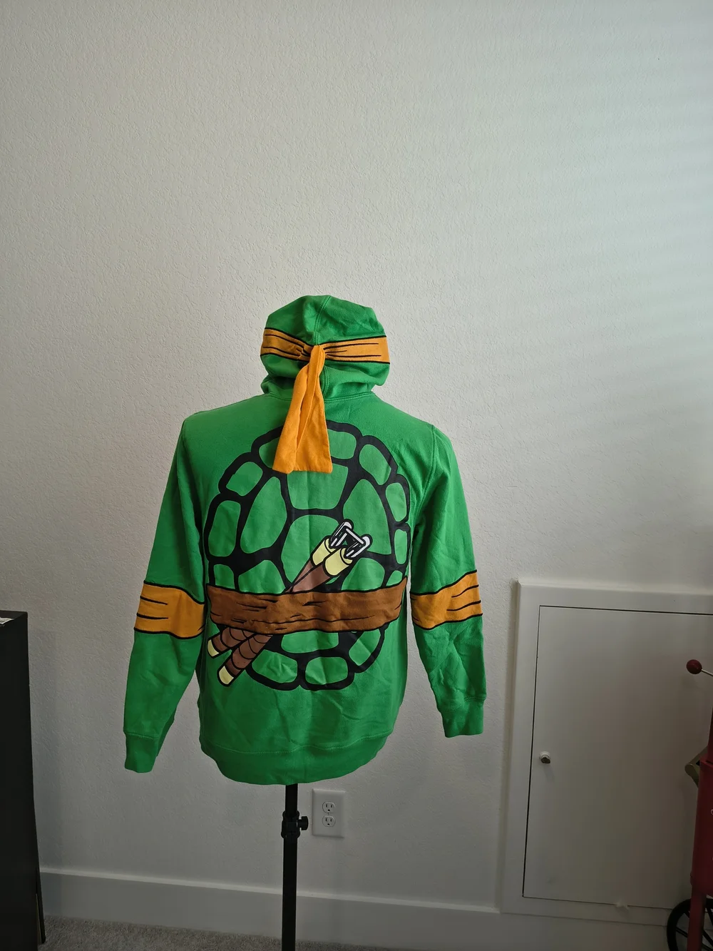 Teenage Mutant Ninja Turtle Hooded Kids Jacket Costume Michael Angelo TMNT